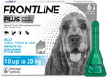 FRONTLINE Plus Spot-On Dog M, 6 pipettes of 1.34 ml, for dogs over 10 up to 20 kg — front product image