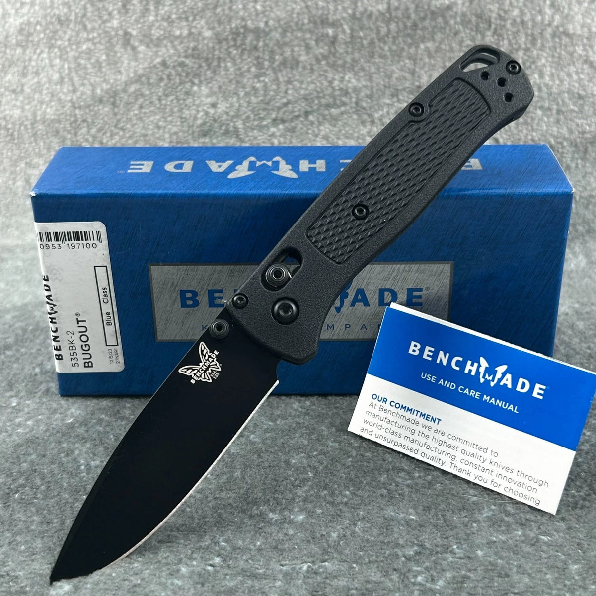 Benchmade Mini Bugout 533 Folding Knife – CPM-S30V Black Blade, AXIS Lock, Black Handle