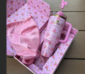 Pink Floral Insulated Tumbler Gift Set with Straw & Satin Pouch
