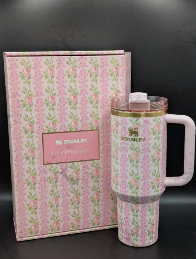 Stanley x LoveShackFancy Floral Quencher Tumbler – Pink Rose Design