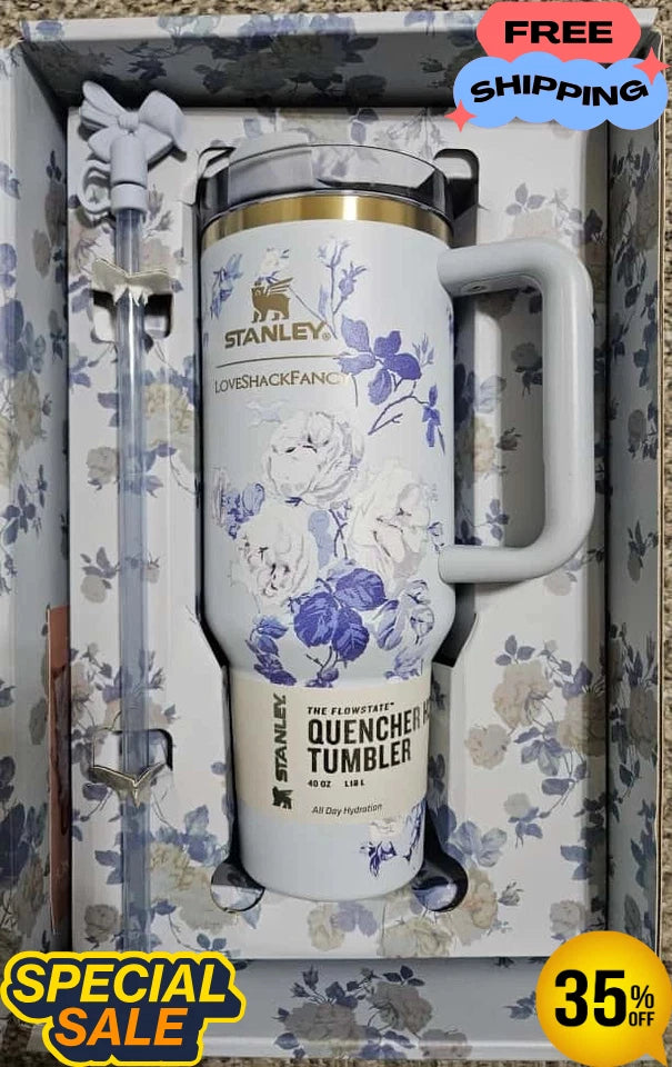 Stanley x LoveShackFancy Quencher H2.0 Tumbler 40 oz – Floral Design