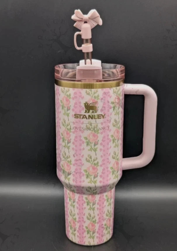 Stanley x LoveShackFancy Floral Quencher Tumbler – Pink Rose Design