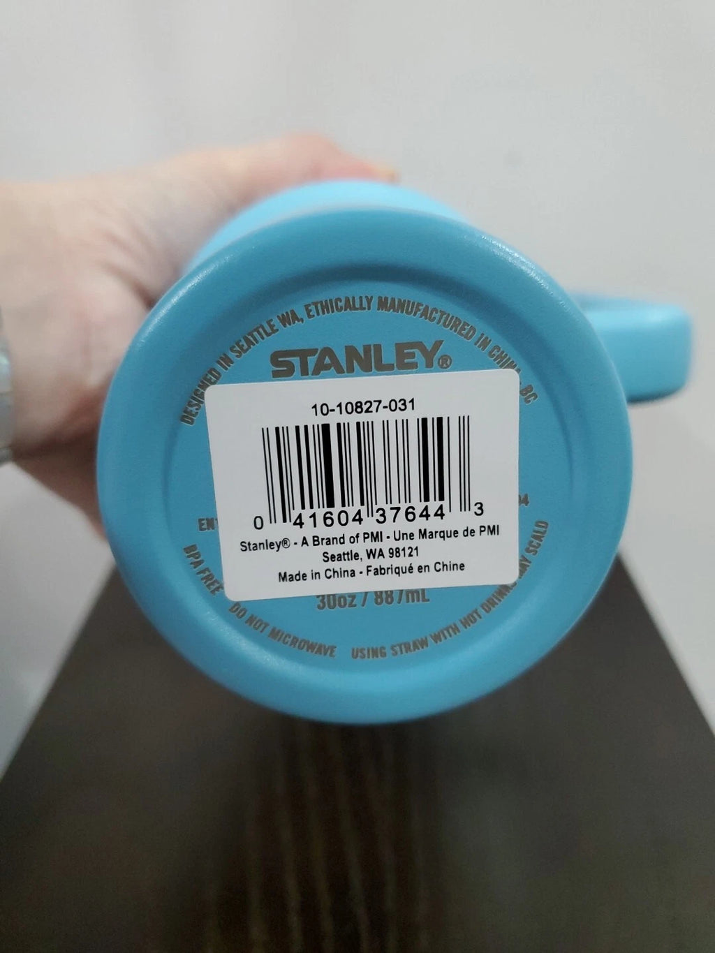 30 oz Blue Insulated Travel Tumbler with Handle & Straw