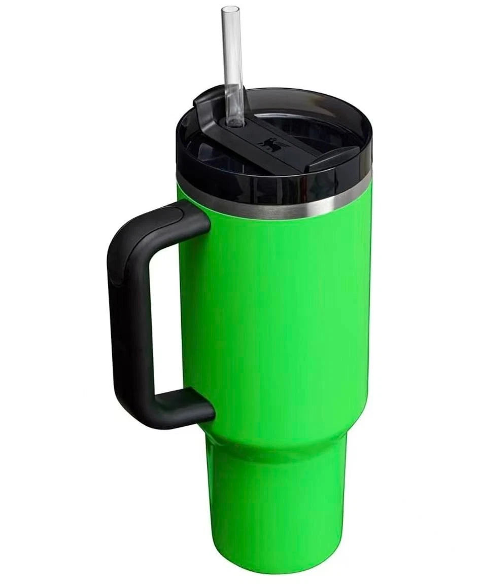 Stanley Quencher H2.0 Neon Green Tumbler with Straw – 40 oz