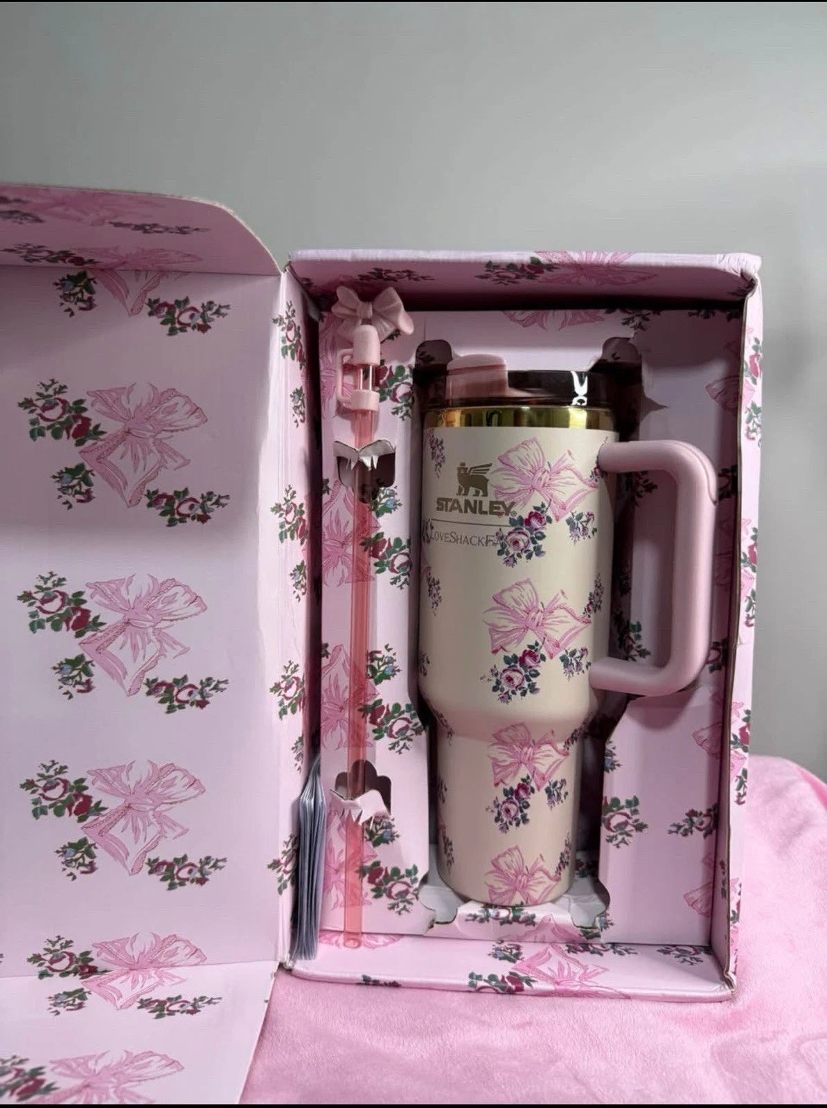 Stanley x LoveShackFancy Floral Butterfly Tumbler Gift Set